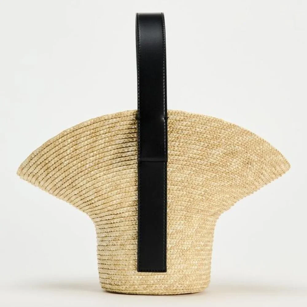 🦋 BLOGGERS FAVORITE 🦋 NWT ZARA RAFFIA BASKET BAG - Picture 6 of 15